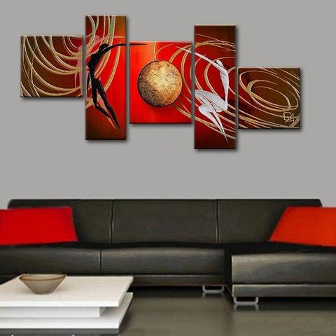 Abstract Art of Love, Simple Modern Art, Love Abstract Painting, Bedroom Room Wall Art Paintings, 5 Piece Canvas Painting-Art Painting Canvas