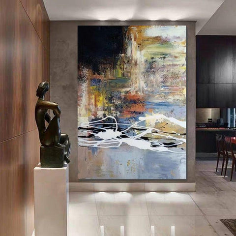 Wall Art Paintings, Hand Painted Acrylic Painting, Huge Abstract Painting, Extra Large Paintings for Living Room-Art Painting Canvas