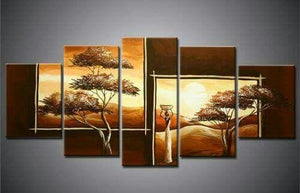 Tree of Life Painting, 5 Piece Acrylic Art, Abstract Painting, Bedroom Canvas Painting-Art Painting Canvas