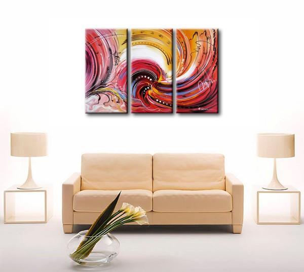 Colorful Lines Painting, Abstract Canvas Painting, Dining Room Wall Art Paintings, 3 Piece Art Painting, Modern Abstract Wall Art-Art Painting Canvas