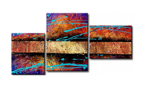Texture Painting, 3 Piece Wall Art, Abstract Acrylic Paintings, Hand Painted Artwork, Acrylic Painting Abstract-Art Painting Canvas