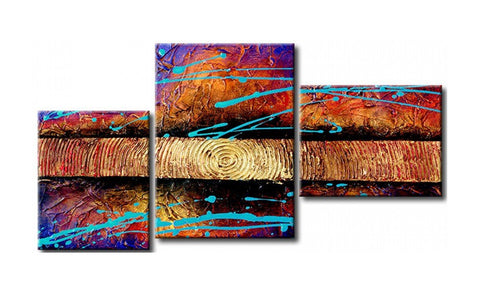 Texture Painting, 3 Piece Wall Art, Abstract Acrylic Paintings, Hand Painted Artwork, Acrylic Painting Abstract-Art Painting Canvas