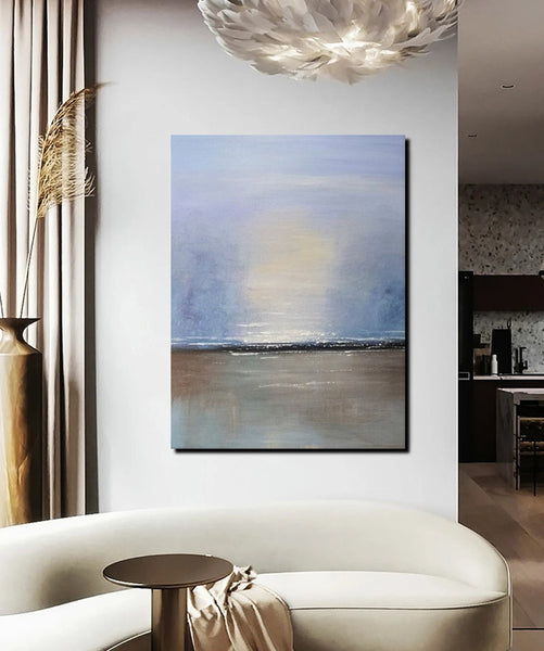 Study Room Wall Art Painting, Abstract Landscape Painting, Seascape Canvas Painting, Hand Painted Artwork, Large Paintings on Canvas-Art Painting Canvas