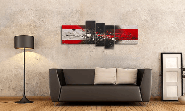 Large Paintings for Living Room, Abstract Acrylic Painting, Simple Modern Art, 5 Piece Wall Painting, Modern Wall Art Paintings-Art Painting Canvas