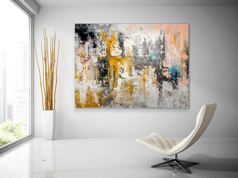 Huge Modern Wall Art Painting, Large Contemporary Abstract Artwork, Acrylic Painting for Living Room-Art Painting Canvas