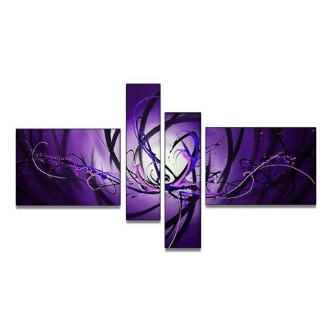 Bedroom Wall Art Paintings, Abstract Art on Sale, Purple and Blue Canvas Painting, Simple Modern Abstract Paintings, Buy Art Online-Art Painting Canvas