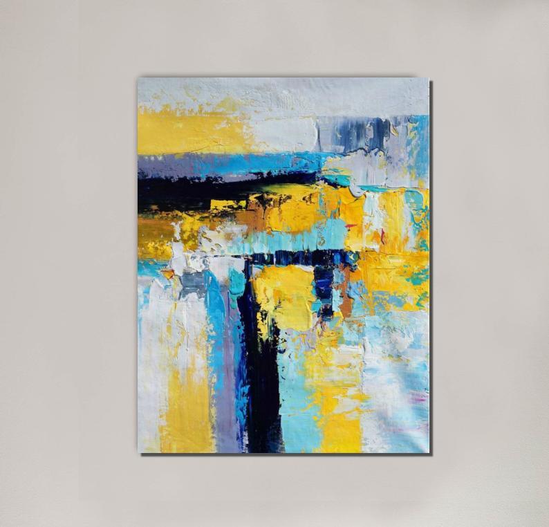 Huge Modern Wall Art Painting, Large Contemporary Abstract Artwork, Acrylic Painting for Bedroom-Art Painting Canvas