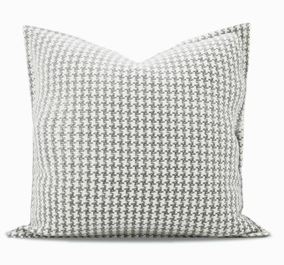 Gray Chequer Modern Sofa Pillows, Large Decorative Throw Pillows, Contemporary Square Modern Throw Pillows for Couch, Abstract Throw Pillow for Interior Design-Art Painting Canvas