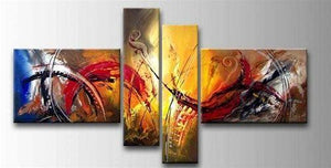 4 Piece Wall Art Paintings, Modern Contemporary Painting, Paintings for Living Room, Large Painting Above Bed, Acrylic Painting on Canvas-Art Painting Canvas