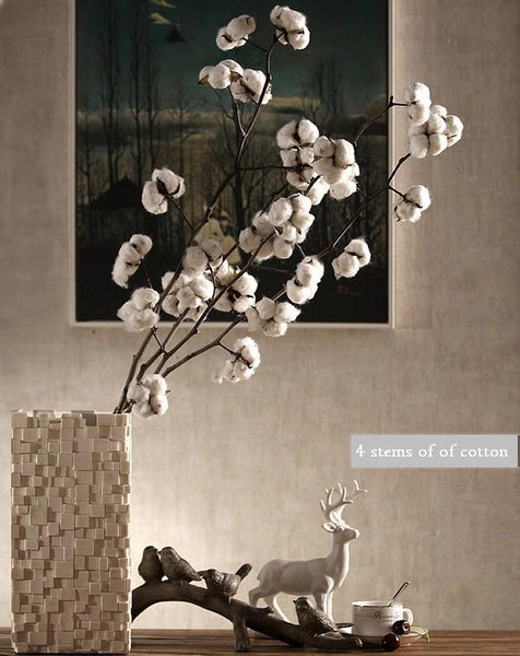 Dried Cotton Stalks, Cotton Stalks, Dried Decor, Natural Decorations, Cotton Flower-Art Painting Canvas