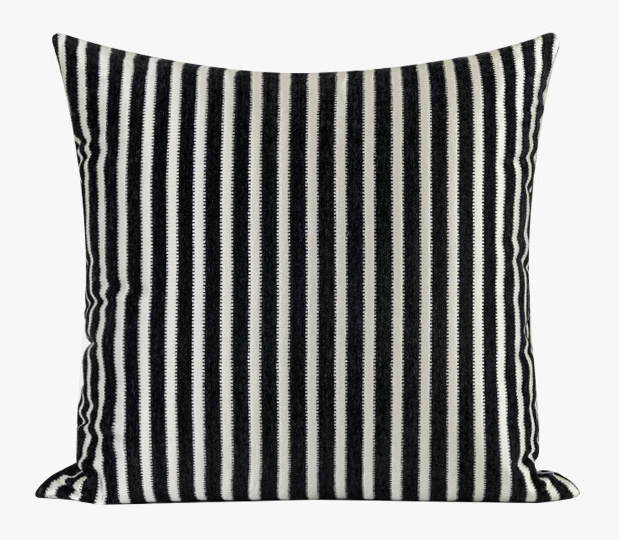 Simple Modern Sofa Throw Pillows, Black and White Stripe Abstract Contemporary Throw Pillow for Living Room, Modern Decorative Throw Pillows for Couch-Art Painting Canvas