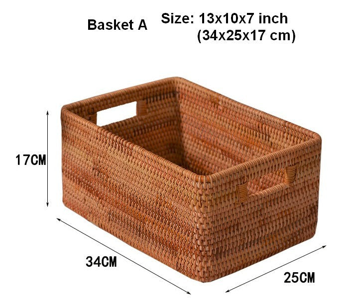 Rattan Storage Baskets, Storage Basket for Shelves, Rectangular Storage Basket for Toys, Storage Baskets for Kitchen, Storage Baskets for Bedroom-Art Painting Canvas