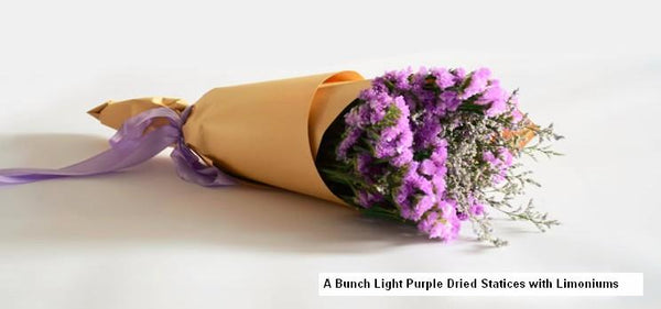 A Bunch Dried Statices Flowers with Limoniums, Crystal Flower Dried Flowers-Art Painting Canvas