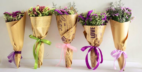 A Bunch Dried Statices Flowers with Limoniums, Crystal Flower Dried Flowers-Art Painting Canvas
