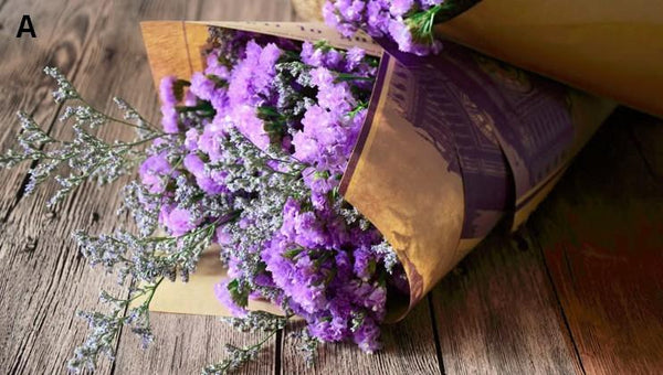 Floral Arrangement, A Bunch Dried Statices Flowers with Limoniums, Dried Flowers-Art Painting Canvas