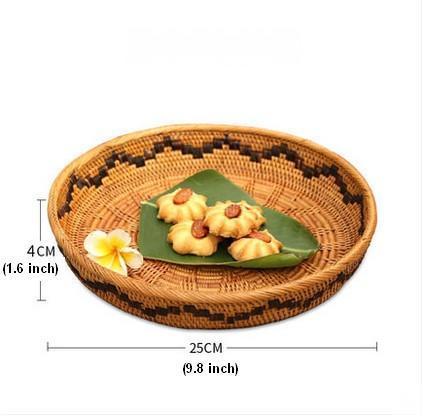 Indonesia Hand Woven Storage Basket, Natural Fiber Decorative Baskets, Small Rustic Food Basket-Art Painting Canvas