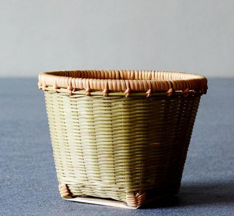 Natural Bamboo Basket, Rustic Basket, Hand Woven Snacks Basket, Round Decorative Basket-Art Painting Canvas