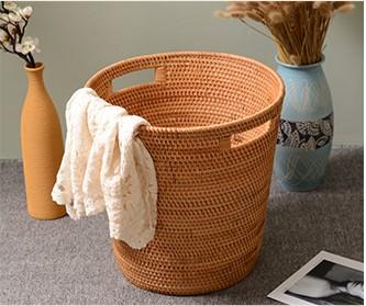 Storage Basket for Bathroom, Large Rattan Storage Basket, Laundry Round Storage Basket, Woven Storage Baskets-Art Painting Canvas