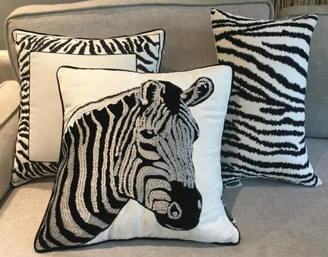 Chenille Zebra Pillow Cover, Decorative Throw Pillow, Modern Sofa Pillows, Decorative Pillows for Car-Art Painting Canvas