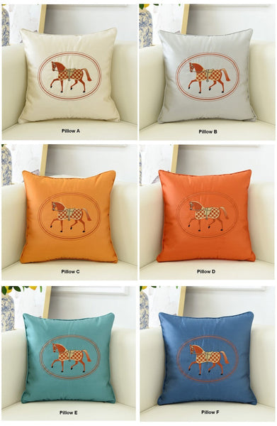 Decorative Throw Pillows for Couch, Modern Sofa Decorative Pillows, Embroider Horse Pillow Covers, Horse Modern Decorative Throw Pillows-Art Painting Canvas