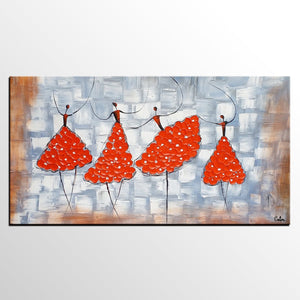 Contemporary Wall Art Ideas, Ballet Dancer Painting, Acrylic Canvas Painting, Buy Art Online, Abstract Painting for Dining Room-Art Painting Canvas