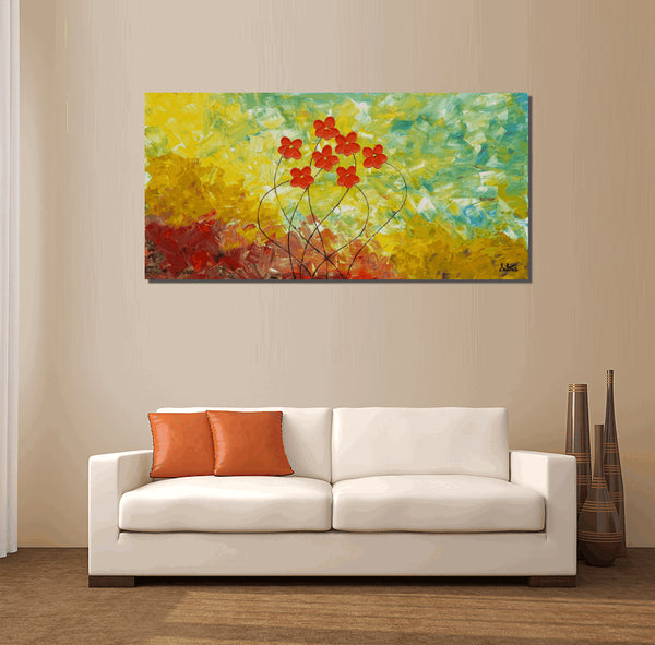 Oil Painting, Flower Painting, Original Painting, Canvas Wall Art, Abstract Wall Art, Wall Art, Extra Large Painting, Living Room Wall Art-Art Painting Canvas