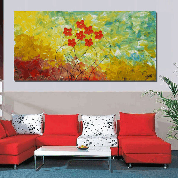 Oil Painting, Flower Painting, Original Painting, Canvas Wall Art, Abstract Wall Art, Wall Art, Extra Large Painting, Living Room Wall Art-Art Painting Canvas