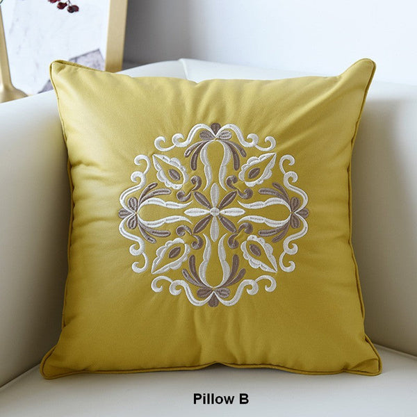 Flower Pattern Decorative Throw Pillows, Modern Sofa Pillows, Contemporary Throw Pillows, Large Decorative Pillows for Living Room-Art Painting Canvas