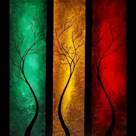 Heavy Texture Painting, Acrylic Painting for Bedroom, Tree of Life