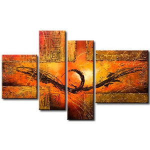 Abstract Painting, Heavy Texture Acrylic Painting, 3 Piece Art