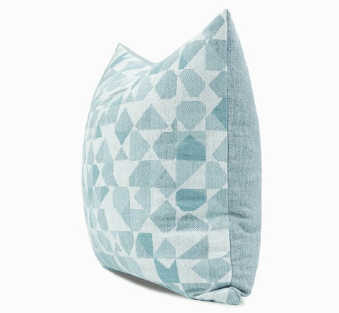 Modern Sofa Pillows, Geometric Blue Decorative Throw Pillows, Contemporary Square Modern Throw Pillows for Couch, Abstract Throw Pillow for Interior Design-Art Painting Canvas
