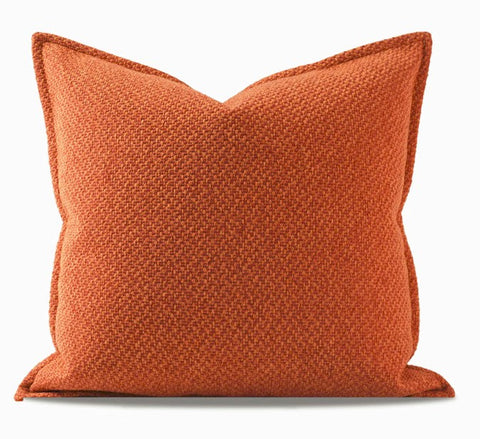 Orange Square Modern Throw Pillows for Couch, Large Contemporary Modern Sofa Pillows, Simple Decorative Throw Pillows, Large Throw Pillow for Interior Design-Art Painting Canvas