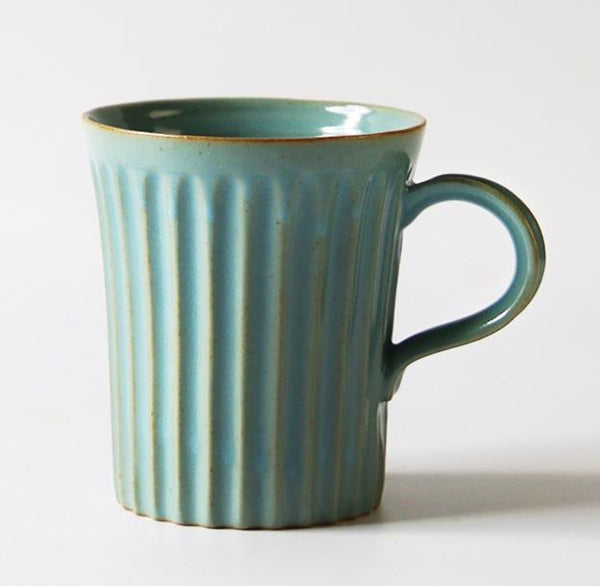 Cappuccino Coffee Mug, Handmade Pottery Coffee Cup, Large Capacity Coffee Cup, Large Tea Cup-Art Painting Canvas