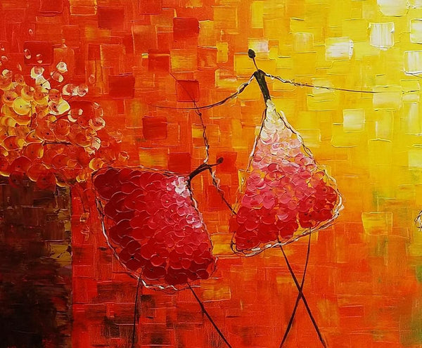 Simple Modern Painting, Paintings for Bedroom, Acrylic Art on Canvas, Abstract Ballet Dancer Painting, Original Wall Art, Acrylic Painting for Sale-Art Painting Canvas