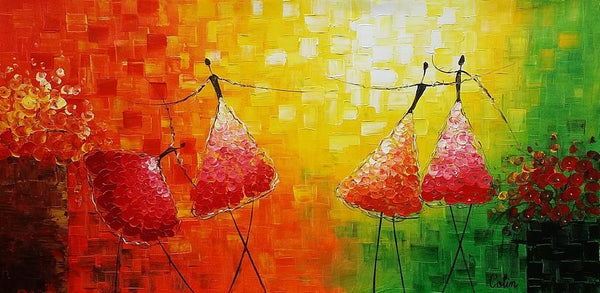 Simple Modern Painting, Paintings for Bedroom, Acrylic Art on Canvas, Abstract Ballet Dancer Painting, Original Wall Art, Acrylic Painting for Sale-Art Painting Canvas