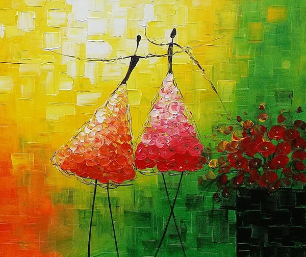 Simple Modern Painting, Paintings for Bedroom, Acrylic Art on Canvas, Abstract Ballet Dancer Painting, Original Wall Art, Acrylic Painting for Sale-Art Painting Canvas
