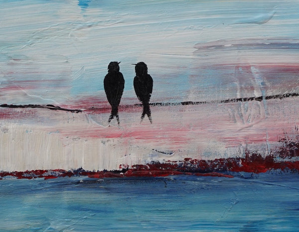 Love Birds Art, Acrylic Painting, Bedroom Decor, Original Painting, Painting Abstract, Large Wall Decor, Modern Painting, Canvas Painting-Art Painting Canvas