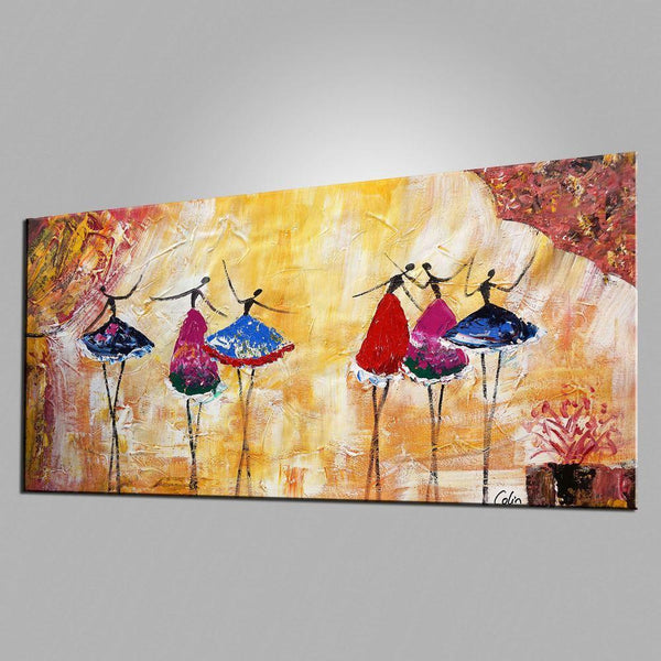 Simple Canvas Painting for Sale, Ballet Dancer Painting, Modern Wall Art Paintings, Heavy Texture Painting, Buy Paintings Online-Art Painting Canvas