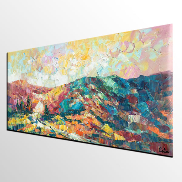 Canvas Painting, Mountain Landscape Painting, Large Canvas Art, Custom Extra Large Wall Art-Art Painting Canvas