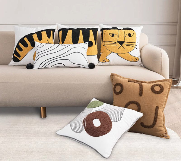 Tiger Decorative Pillows for Kids Room, Modern Pillow Covers, Modern Decorative Sofa Pillows, Decorative Throw Pillows for Couch-Art Painting Canvas