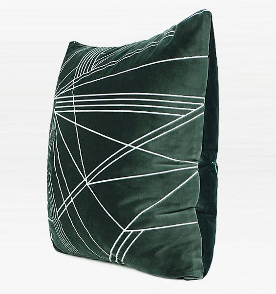 Modern Sofa Pillows, Dark Green Throw Pillows, Large Simple Modern Pillows, Decorative Pillows for Couch, Contemporary Throw Pillows-Art Painting Canvas
