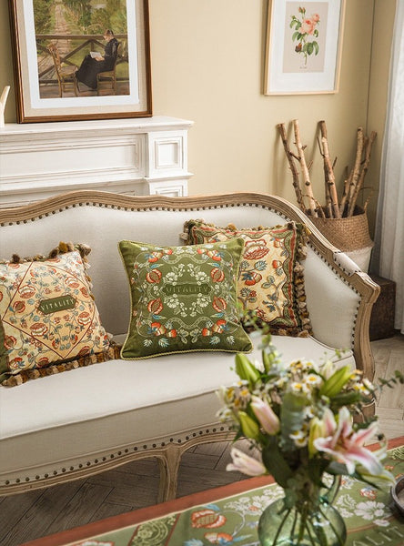 Modern Sofa Pillows, Decorative Throw Pillows, Beautiful Throw Pillows, Short Velvet Pillow Cover, Decorative Pillows for Living Room-Art Painting Canvas