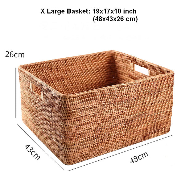 Extra Large Woven Baskets for Living Room, Storage Baskets for Clothes, Storage Baskets for Kitchen, Rectangular Storage Basket for Bedroom, Storage Baskets for Shelves-Art Painting Canvas