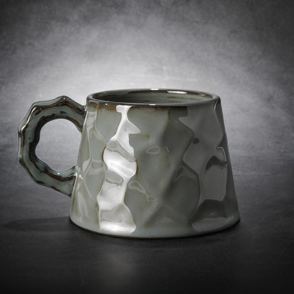Ceramic Coffee Mug, Large Capacity Coffee Cups, Large Handmade Pottery Coffee Cup, Large Tea Cup, Black Coffee Cup-Art Painting Canvas