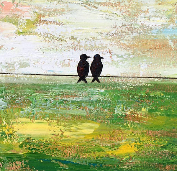 Abstract Painting, Original Wall Art Painting, Modern Canvas Painting, Love Birds Painting, Simple Modern Art, Paintings for Bedroom-Art Painting Canvas