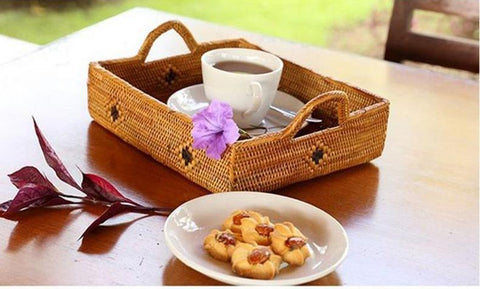 Indonesia Hand Woven Storage Basket, Natural Fiber Baskets, Small Rustic Basket-Art Painting Canvas