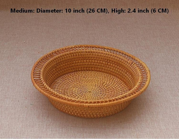 Rattan Small Storage Baskets, Round Storage Basket for Pantry, Kitchen Storage Baskets, Storage Basket for Dining Room-Art Painting Canvas