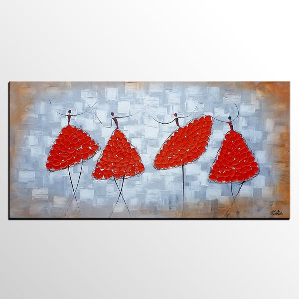 Modern Canvas Painting for Sale, Impasto Painting, Acrylic Abstract Painting, Ballet Dancer Painting, Modern Paintings, Paintings for Dining Room-Art Painting Canvas