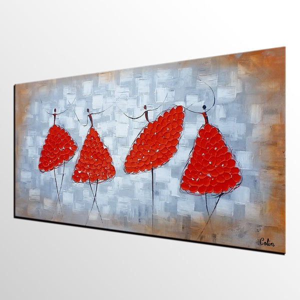 Modern Canvas Painting for Sale, Impasto Painting, Acrylic Abstract Painting, Ballet Dancer Painting, Modern Paintings, Paintings for Dining Room-Art Painting Canvas