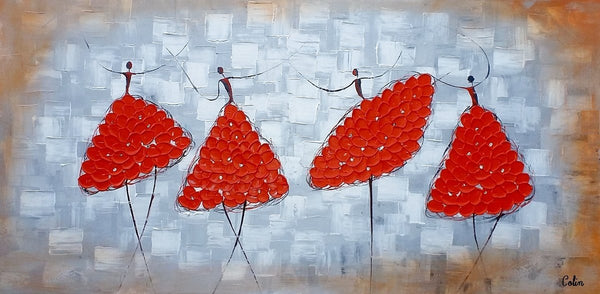 Modern Canvas Painting for Sale, Impasto Painting, Acrylic Abstract Painting, Ballet Dancer Painting, Modern Paintings, Paintings for Dining Room-Art Painting Canvas